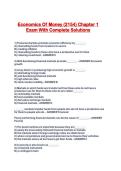 Economics Of Money &lpar;2154&rpar; Chapter 1 Exam With Complete Solutions
