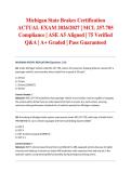 Michigan State Brakes Certification ACTUAL EXAM 2026&sol;2027 &vert; MCL 257&period;705 Compliance &vert; ASE A5 Aligned &vert; 75 Verified Q&A &vert; A&plus; Graded &vert; Pass Guaranteed