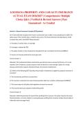 LOUISIANA PROPERTY AND CASUALTY INSURANCE ACTUAL EXAM 2026&sol;2027 &vert; Comprehensive Multiple Choice Q&A &vert; Verified & Revised Answers &vert; Pass Guaranteed - A&plus; Graded