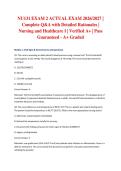 NU131 EXAM 2 ACTUAL EXAM 2026&sol;2027 &vert; Complete Q&A with Detailed Rationales &vert; Nursing and Healthcare I &vert; Verified A&plus; &vert; Pass Guaranteed - A&plus; Graded&NewLine;&NewLine;