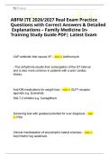 ABFM ITE 2026&sol; 2026 Real Exam Practice Questions with Correct Answers & Detailed Explanations &ndash; Family Medicine In-Training Study Guide PDF&vert;&vert;Latest Exam
