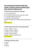 NYC Accountant Exam Questions and Correct Answers
