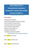CUET ENGLISH SET 3 Comprehensive Questions &lpar;Frequently Tested&rpar; with Verified Answers Graded A&plus;