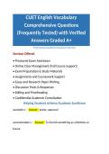 CUET English Vocabulary Comprehensive Questions &lpar;Frequently Tested&rpar; with Verified Answers Graded A&plus;