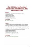 ATLS 10th Edition Post-Test Actual&NewLine;Questions and Verified Answers &comma; 100&percnt;&NewLine;Guarantee Score Pass