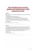 ATLS 10th Edition Post Test Actual&NewLine;Questions with Verified Answers&comma; 100&percnt;&NewLine;Guarantee Score Pass