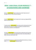 BSNC 1000 FINAL EXAM MODULE 7-&NewLine;10 QUESTIONS AND ANSWERS
