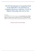 CIS 101 Final Exam 2026-2027 &vert; Computer Practice Test & Study Guide&NewLine;&NewLine;