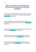 HIMT 1250 FINAL STUDY GUIDE 2026-&NewLine;UPDATED QUESTIONS WITH VERIFIED&NewLine;ANSWERS