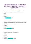LMS SUBSTATION IV YEAR 2 LESSON 11&NewLine;REVIEW-CERTIFIED QUESTIONS WITH&NewLine;ANSWERS 2026