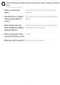 Ethical Hacking and Cybersecurity Certification &sol; score 100&percnt; &sol; 2025 update &sol; key concepts definitions study guide