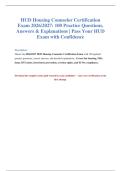 HUD Housing Counselor Exam 2026&sol;2027&NewLine;&NewLine;