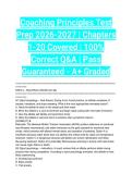 Coaching Principles Test Prep 2026-2027 &vert; Chapters 1-20 Covered &vert; 100&percnt; Correct Q&A &vert; Pass Guaranteed - A&plus; Graded