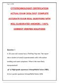 CYTOTECHNOLOGIST CERTIFICATION EXAM 2026&sol;2027 &ndash; 300 REAL QUESTIONS & VERIFIED ANSWERS &vert; GUARANTEED PASS&NewLine;&NewLine;