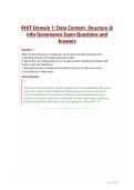 RHIT Domain 1 Data Content&comma; Structure & Info Governance Exam Questions and Answers
