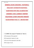 GENERAL APPRAISER EXAM 2026&sol;2027 &ndash; COMPLETE 300-QUESTION BANK WITH VERIFIED ANSWERS & RATIONALES &vert; PASS YOUR USPAP&comma; COST&comma; SALES&comma; INCOME & ARIZONA STATE EXAM ON THE FIRST TRY&NewLine;&NewLine;