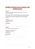 CAHIMS Certification Exam Questions with Verified Answers