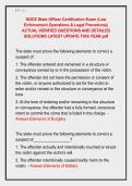 SOCE State Officer Certification Exam &lpar;Law &NewLine;Enforcement Operations & Legal Procedures&rpar; &NewLine;ACTUAL VERIFIED QUESTIONS AND DETAILED &NewLine;SOLUTIONS LATEST UPDATE THIS YEAR&period;pdf 