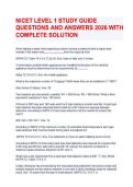 NICET LEVEL 1 STUDY GUIDE QUESTIONS AND ANSWERS 2026 WITH&NewLine;COMPLETE SOLUTION