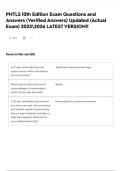 PHTLS 10th Edition Exam Questions and Answers &lpar;Verified Answers&rpar; Updated &lpar;Actual Exam&rpar; 20252026 LATEST VERSION&excl;&excl;
