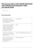 PSI Insurance EXAM&comma; MOST TESTED QUESTIONS AND VERIFIED SOLUTIONS&sol;GET IT 100&percnt; ACCURATE&excl;&excl; 2026&excl;&excl;