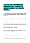 APEA PEDIATRICS COMPREHENSIVE&NewLine;EXAMINATION TEST 2026 PRACTICE&NewLine;SOLUTION QUESTIONS AND ANSWERS&NewLine;GRADED A&plus;