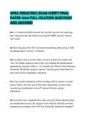 APEA PEDIATRICS EXAM SCRIPT FINAL&NewLine;PAPER 2026 FULL SOLUTION QUESTIONS&NewLine;AND ANSWERS&NewLine;