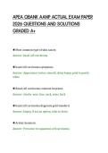 APEA QBANK AANP ACTUAL EXAM PAPER&NewLine;2026 QUESTIONS AND SOLUTIONS&NewLine;GRADED A&plus;