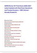AORN Periop 101 Final Exam &lpar;2026-2027 &NewLine;Latest Update&rpar; with Real Exam Questions &NewLine;and Trusted Answers &sol; 100&percnt; Solved &sol; &NewLine;Already Graded A&plus;