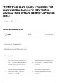 PMHNP Mock Board Review &lpar;Fitzgerald&rpar;&colon; Test Exam Questions & Answers &vert; 100&percnt; Verified solutions &lpar;2026&rpar; UPDATE &vert;2026&excl;&excl; STUDY GUIDE EXAM  