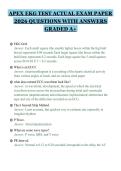 APEX EKG TEST ACTUAL EXAM PAPER&NewLine;2026 QUESTIONS WITH ANSWERS&NewLine;GRADED A&plus;