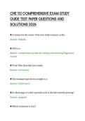 CHE 113 COMPREHENSIVE EXAM STUDY&NewLine;GUIDE TEST PAPER QUESTIONS AND&NewLine;SOLUTIONS 2026&NewLine;