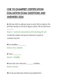 CHE 113 EXAMPREP CERTIFICATION&NewLine;EVALUATION EXAM QUESTIONS AND&NewLine;ANSWERS 2026&NewLine;