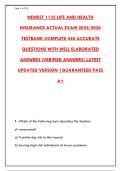 LIFE & HEALTH INSURANCE EXAM 2025 &ndash; 300&plus; REAL QUESTIONS & CORRECT ANSWERS WITH RATIONALES &vert; PASS YOUR STATE LICENSING EXAM WITH CONFIDENCE&NewLine;&NewLine;
