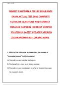 CALIFORNIA PSI LIFE INSURANCE EXAM 2026 &ndash; 300&plus; REAL QUESTIONS & CORRECT ANSWERS WITH RATIONALES &vert; PASS YOUR STATE LICENSING EXAM WITH CONFIDENCE&NewLine;&NewLine;