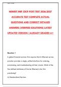 MEF CECP EXAM 2026 &ndash; 300&plus; REAL POST TEST QUESTIONS & CORRECT ANSWERS WITH RATIONALES &vert; PASS YOUR CARRIER ETHERNET CERTIFIED PROFESSIONAL EXAM WITH CONFIDENCE&NewLine;&NewLine;