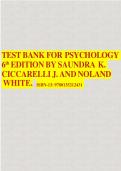 TEST BANK FOR PSYCHOLOGY&NewLine;6&NewLine;th EDITION BY SAUNDRA K&period;&NewLine;CICCARELLI J&period; AND NOLAND&NewLine;WHITE