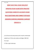 NRNP 6540 FINAL EXAM 2026 &ndash; 300&plus; REAL QUESTIONS & CORRECT ANSWERS WITH RATIONALES &vert; PASS YOUR ADVANCED PRACTICE GERIATRICS COURSE WITH CONFIDENCE&NewLine;&NewLine;