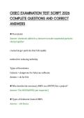 CISEC EXAMINATION TEST SCRIPT 2026&NewLine;COMPLETE QUESTIONS AND CORRECT&NewLine;ANSWERS&NewLine;