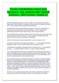 Florida CAM Multiple Choice Q&A Questions  And  Answers With Verified  Solutions  100&percnt; Correct  Graded A&plus;