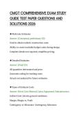 CMGT COMPREHENSIVE EXAM STUDY&NewLine;GUIDE TEST PAPER QUESTIONS AND&NewLine;SOLUTIONS 2026&NewLine;