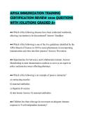APHA IMMUNIZATION TRAINING&NewLine;CERTIFICATION REVIEW 2026 QUESTIONS&NewLine;WITH SOLUTIONS GRADED A&plus;