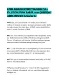 APHA IMMUNIZATION TRAINING FULL&NewLine;SOLUTION STUDY PAPER 2026 QUESTIONS&NewLine;WITH ANSWERS GRADED A&plus;&NewLine;