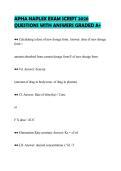 APHA NAPLEX ACTUAL EXAM PAPER&NewLine;2026 QUESTIONS WITH SOLUTIONS&NewLine;GRADED A&plus;