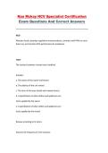 Nan McKay HCV Specialist Certification Exam Questions and Correct Answers