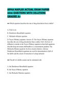 APHA NAPLEX ACTUAL EXAM PAPER&NewLine;2026 QUESTIONS WITH SOLUTIONS&NewLine;GRADED A&plus;