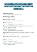APHON PRACTICE EXAMINATION&NewLine;2026 QUESTIONS WITH ANSWERS&NewLine;GRADED A&plus;&NewLine;