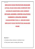 SERVSAFE FOOD PROTECTION MANAGER ACTUAL EXAM 2025&sol;2026 &ndash; COMPLETE TEST BANK WITH CORRECT ANSWERS & RATIONALES &vert; 300&plus; REAL QUESTIONS&NewLine;&NewLine;