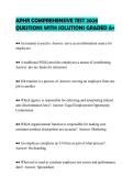 APHR COMPREHENSIVE TEST 2026&NewLine;QUESTIONS WITH SOLUTIONS GRADED A&plus;