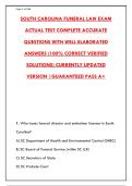 SOUTH CAROLINA FUNERAL LAW EXAM &ndash; COMPLETE TEST BANK WITH CORRECT ANSWERS & RATIONALES &vert; 300&plus; REAL QUESTIONS&NewLine;&NewLine;